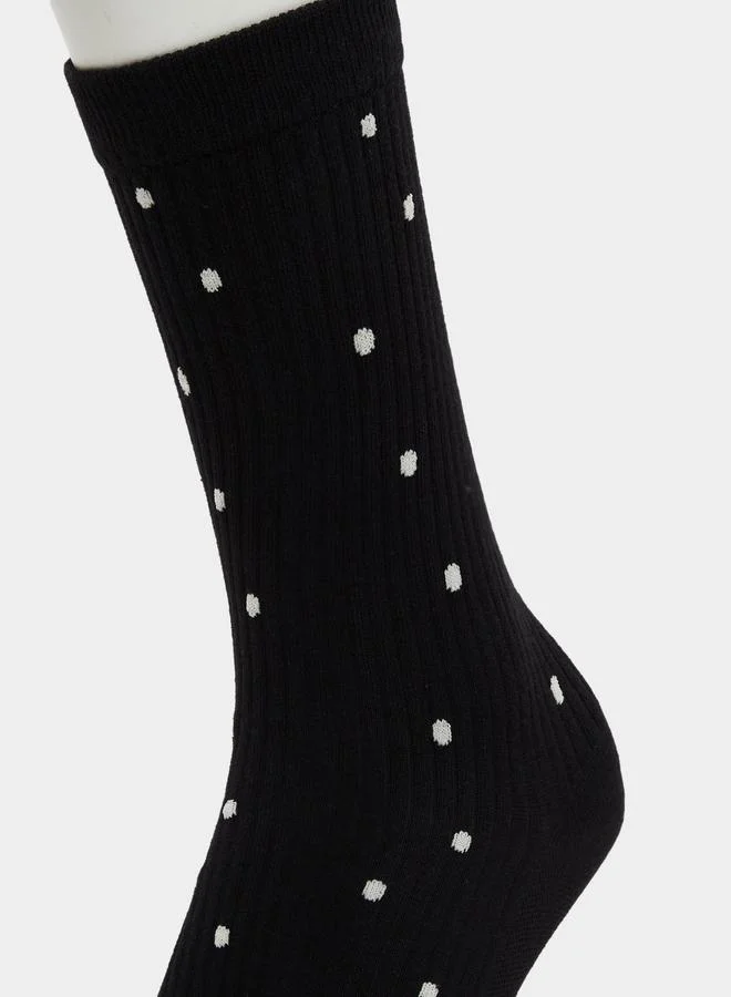 Styli Pack of 3 - Polka Dot Print Crew Socks